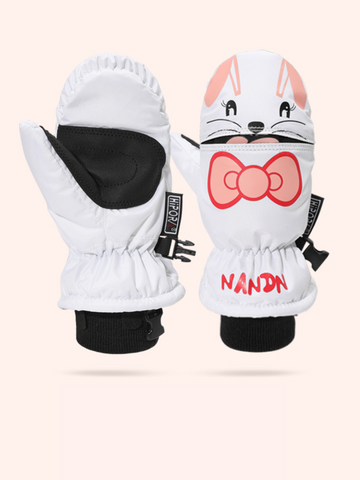 NANDN Kids Ski Waterproof Cartoon Gloves