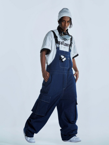 RenChill Panda Jeans Baggy Style Bibs - Unisex