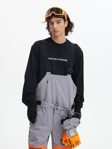 Tolasmik X Banana Hook Premium Grey Chess Bib Pants - Unisex