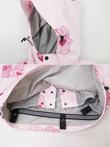Molocoster Pink Rabbit Fleece Snow Suit