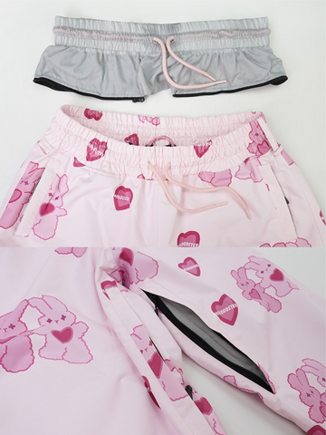 Molocoster Pink Rabbit Fleece Snow Suit