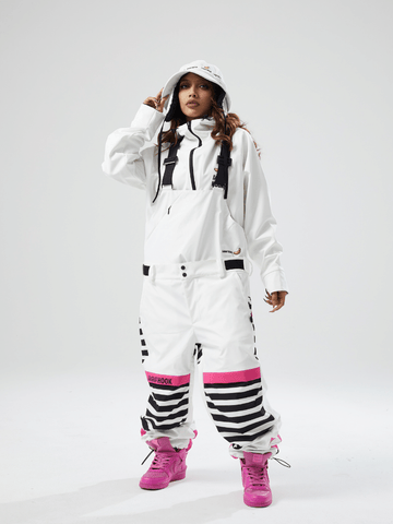 Tolasmik X Banana Hook 23 Premium White Bib Pants - RAKU-Snowsports