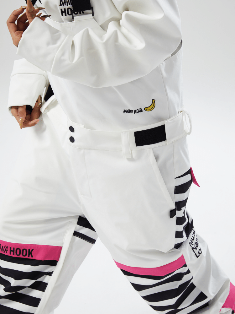 Tolasmik X Banana Hook 23 Premium White Bib Pants - RAKU-Snowsports