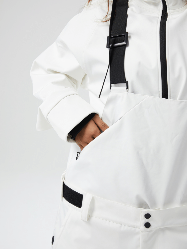 Tolasmik X Banana Hook 23 Premium White Bib Pants - RAKU-Snowsports