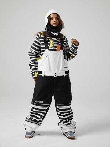 Tolasmik X Banana Hook 23 Premium White Bib Pants - RAKU-Snowsports