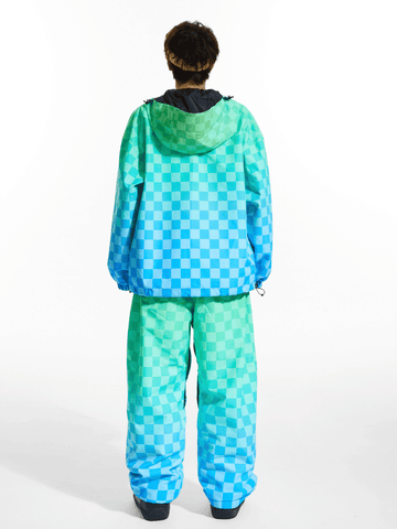 Molocoster Gradient Chess Zipper Fleece Suit - Snowears-snowboarding skiing jacket pants accessories