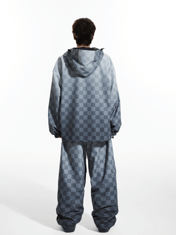 Molocoster Gradient Chess Zipper Fleece Suit - Snowears-snowboarding skiing jacket pants accessories