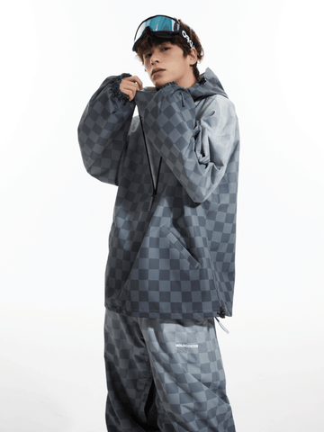 Molocoster Gradient Chess Zipper Fleece Suit - Snowears-snowboarding skiing jacket pants accessories