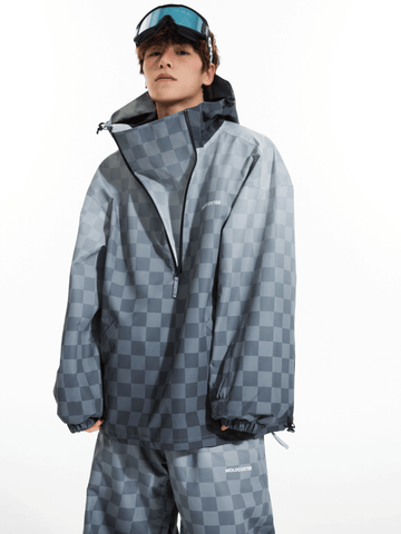Molocoster Gradient Chess Zipper Fleece Suit - Snowears-snowboarding skiing jacket pants accessories