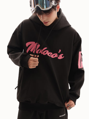 Molocoster Pink Crest Pullover Hoodie - Snowears-snowboarding skiing jacket pants accessories