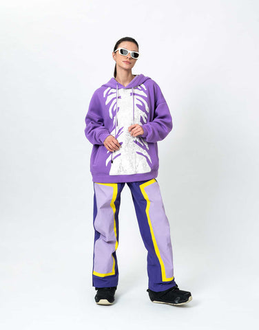 Hoodie Water Resistant Zebra Purple
