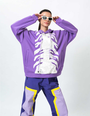 Hoodie Water Resistant Zebra Purple