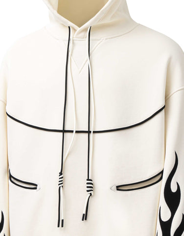 Hoodie Water Resistant Fire White