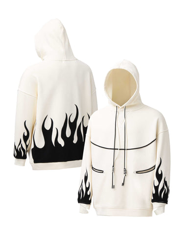 Hoodie Water Resistant Fire White