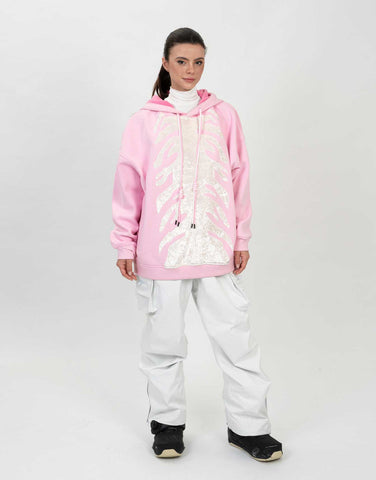 Hoodie Water Resistant Zebra Pink