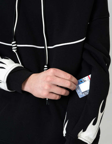 Hoodie Water Resistant Fire Black