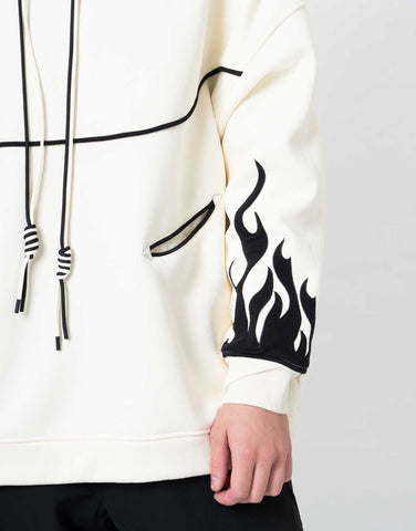 Hoodie Water Resistant Fire White