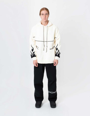 Hoodie Water Resistant Fire White