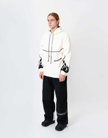 Hoodie Water Resistant Fire White